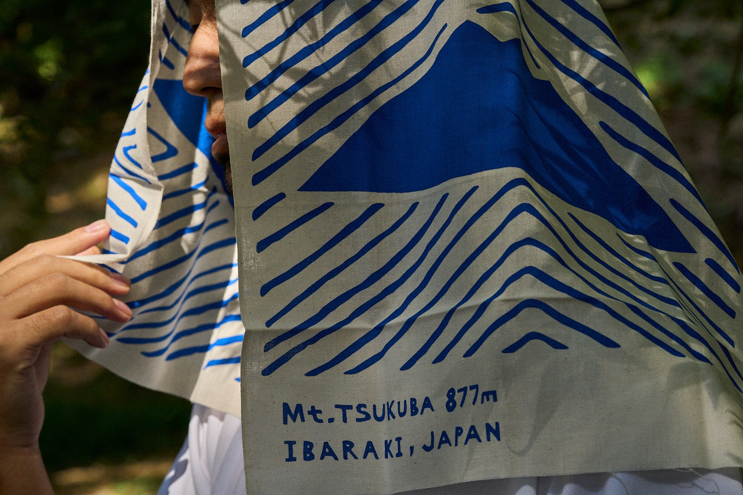 筑波山手ぬぐい 三方よし / 青