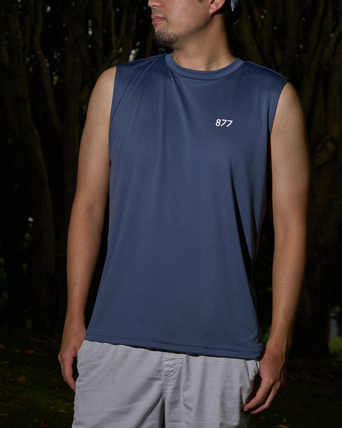 筑波山等高線スリーブレスTシャツ|DRY