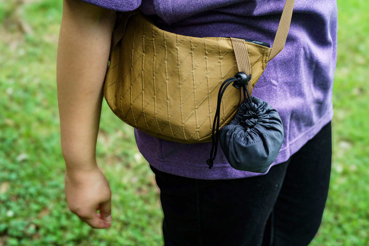 Mt.Tsukuba ポリエステル トートバッグ / ダークグレー×パープル 収納