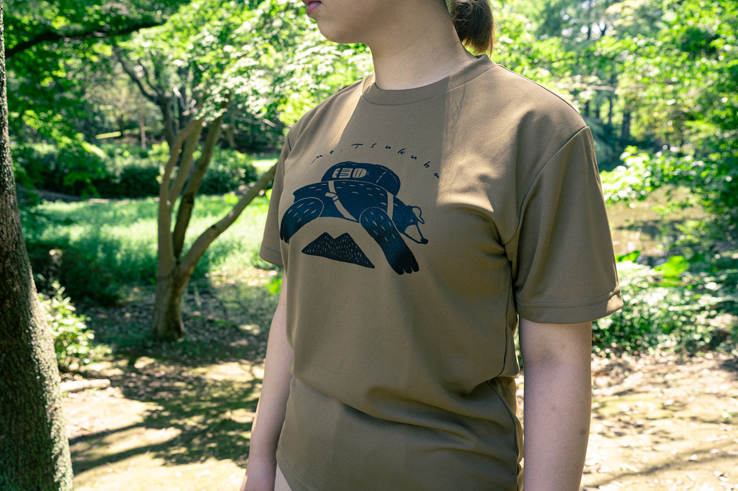 Tシャツ くま ブラウン 速乾