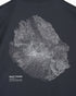 筑波山等高線Tシャツ ダークグレー 裏