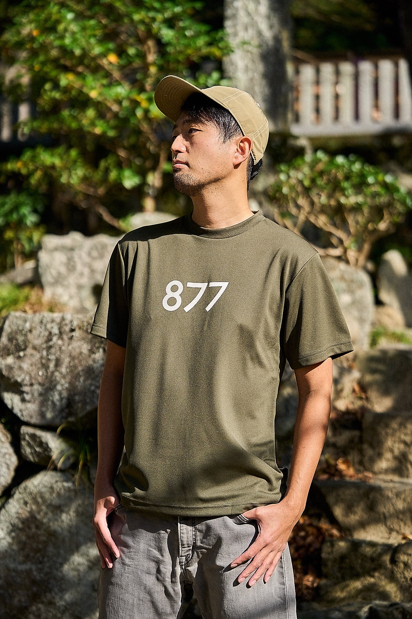 877Stand T-shirt / アーミーグリーン