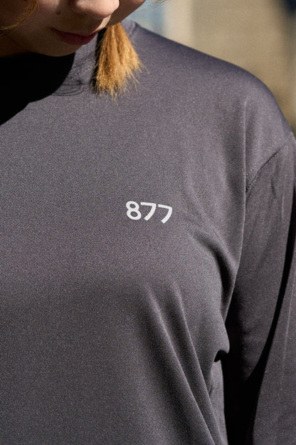 等高線 Long Sleeve T-shirt / ダークグレー