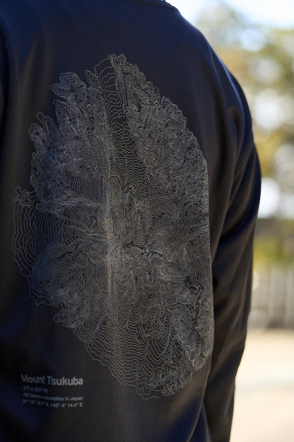 等高線 Long Sleeve T-shirt / ダークグレー