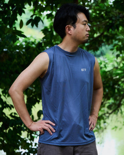 筑波山等高線スリーブレスTシャツ｜DRY