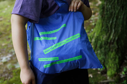 Mt.Tsukuba ポリエステルマイバッグ / ブルー×ネオングリーン