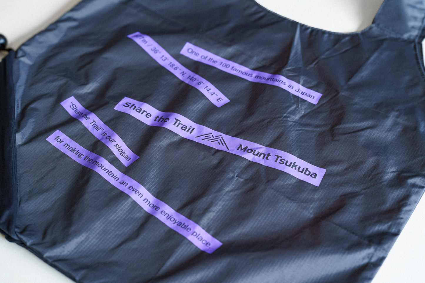Mt.Tsukuba ポリエステル トートバッグ / ダークグレー×パープル